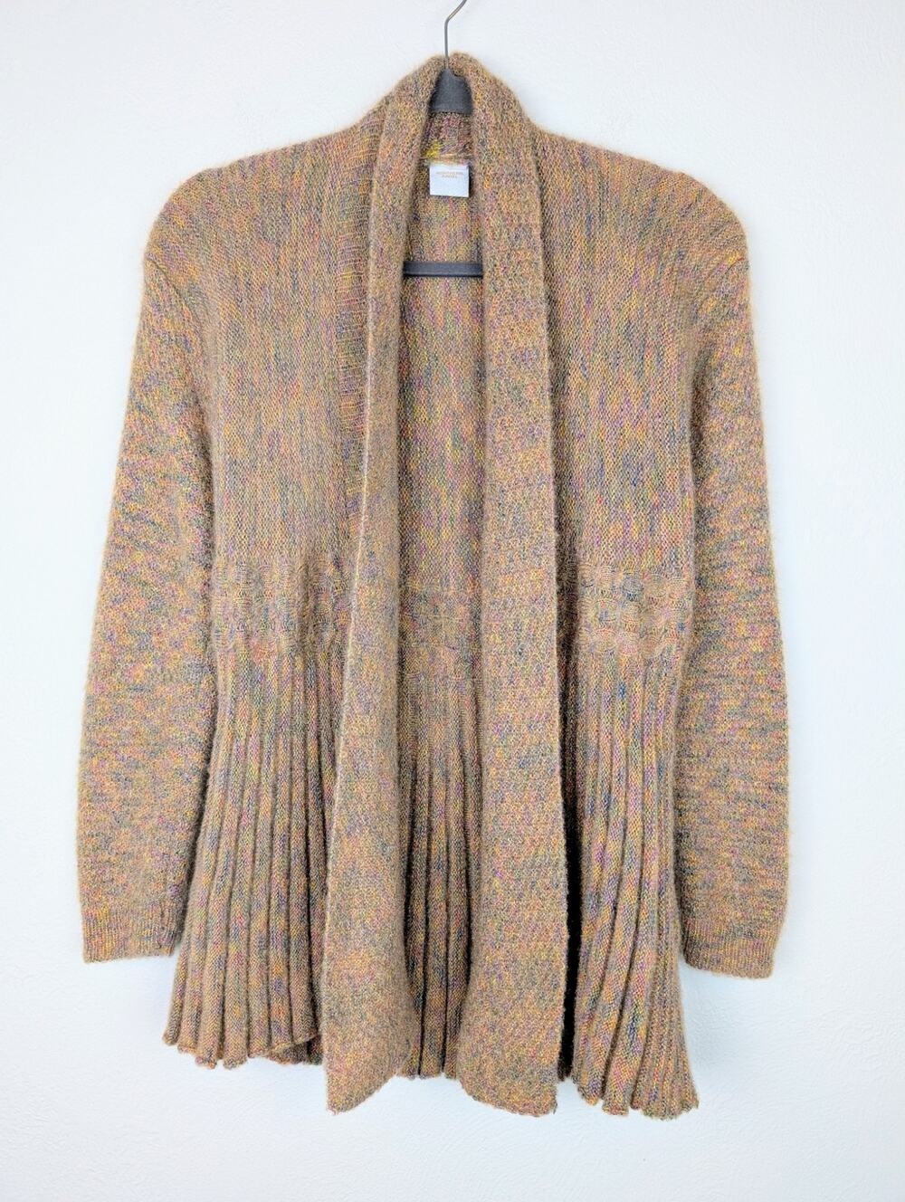 Northern Angel Cardigan Sweater Fuzzy Multicolor Rainbow Boho Girly Size L/XL